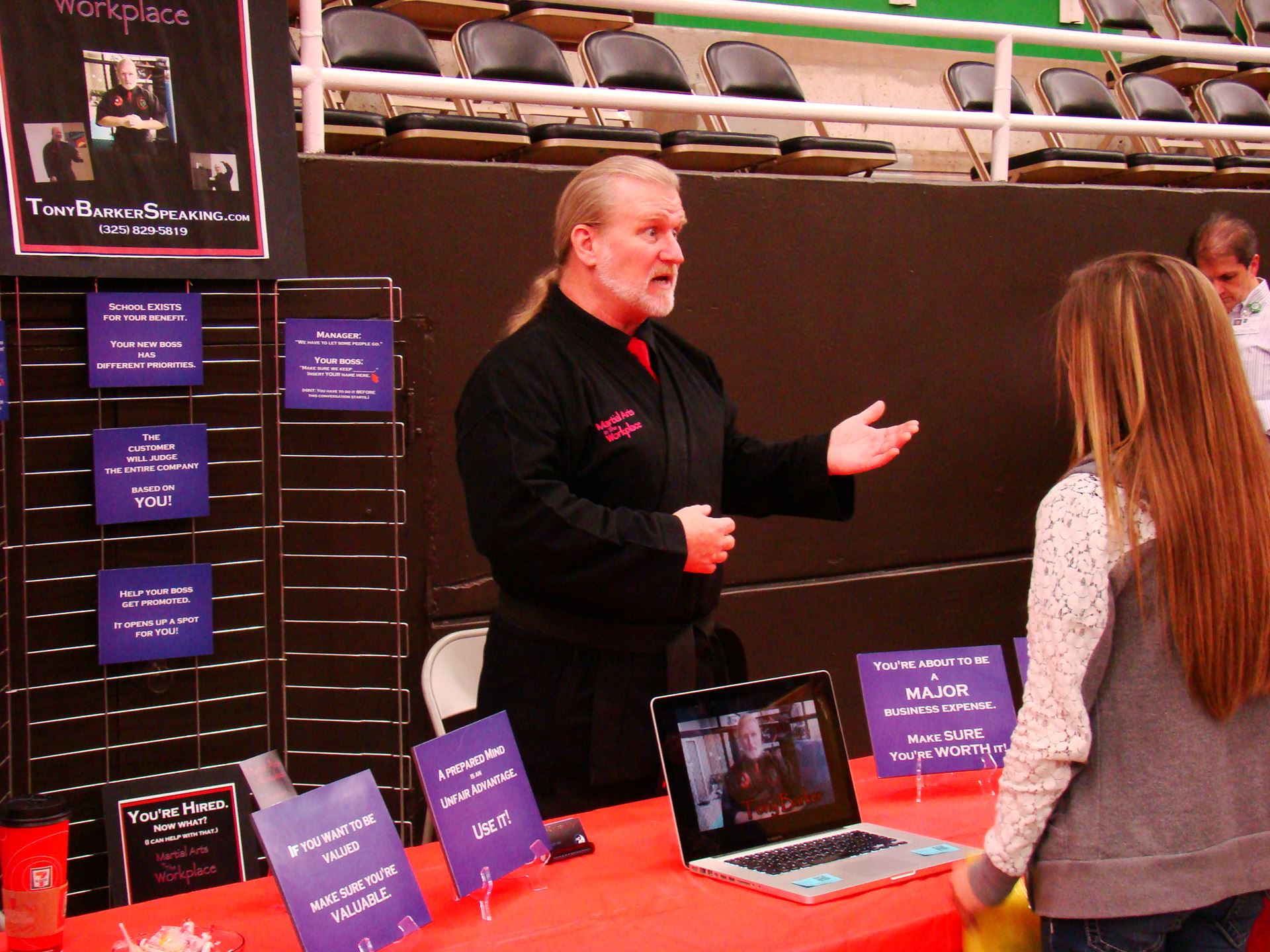 Students learn about how martial arts apply to the workplace.